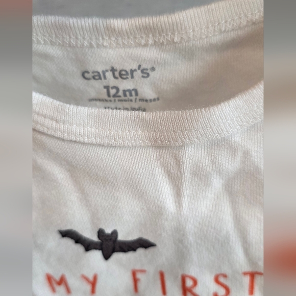 Carter's White Halloween Costume with Orange Pumpkin - Picture 4 of 4